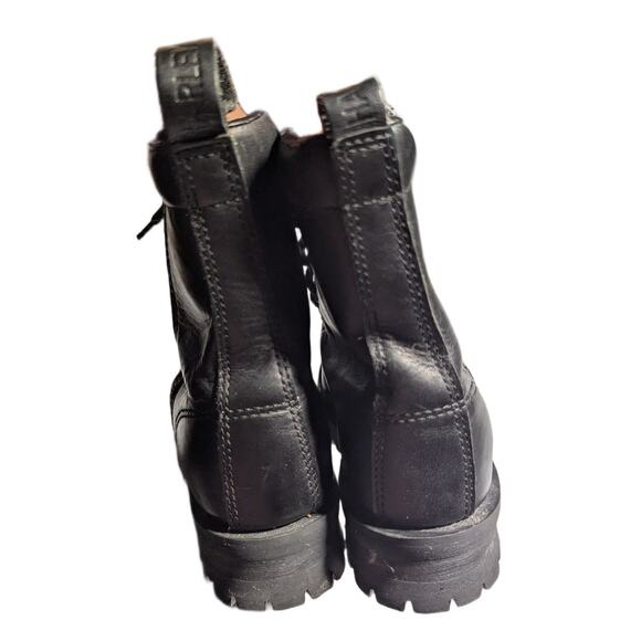 Harley Davidson Women's Black Leather 82041 Exposed Zip Kiltie Logger Boots 6.5 - Picture 3 of 6